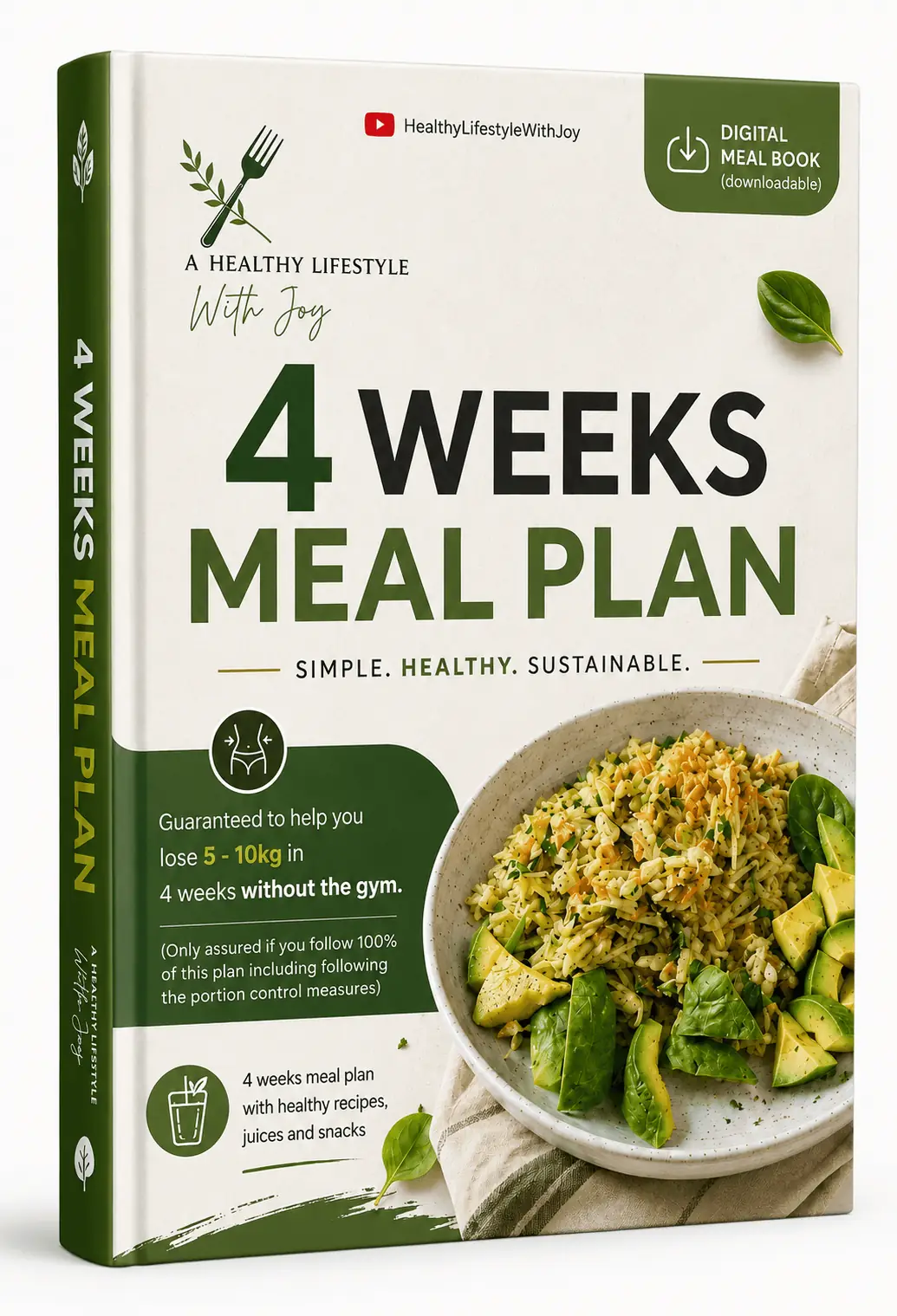 4 Weeks Meal Plan digital book by A Healthy Lifestyle With Joy